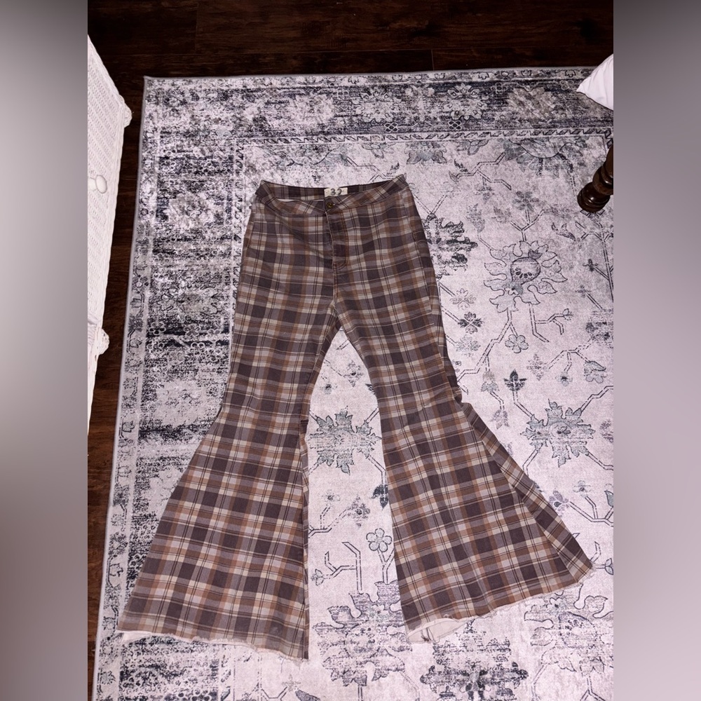 We The Free Brown Plaid Just Float On Pants